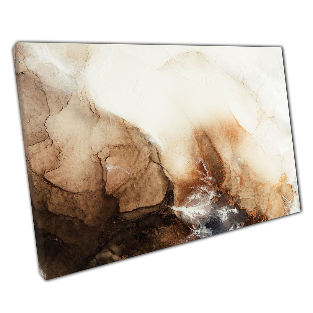 Beige Beige Mineral neutro Tonado Tonado Free Alcohol Ink Técnica de pintura Marca de arte Impresión de pared en lienzo montado en lienzo estampado