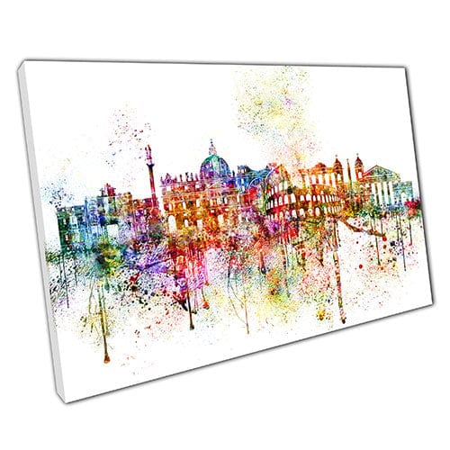 Imprimir en lienzo colorido hito de horizonte Roma Italia Arte de pared Impresión de lona montada