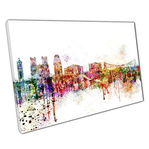 Afdrukken op canvas kleurrijke skyline bezienswaardigheden bristol Engeland muurkunst print gemonteerd canvas print