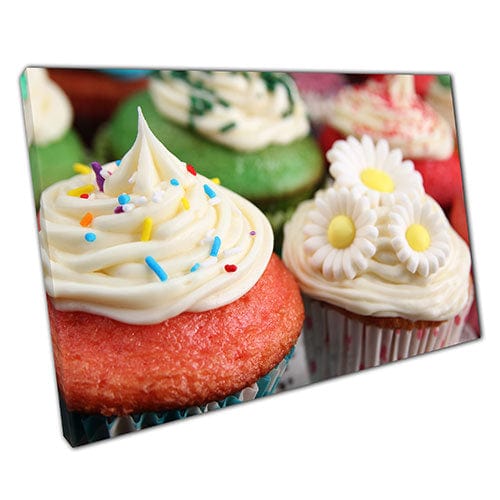 Afdrukken op canvas cup cakes Food Art klaar om canvas muurkunst afdrukken gemonteerd canvas print te hangen