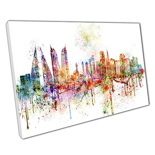 Afdrukken op canvas kleurrijke skyline bezienswaardigheden manama bahrein muur kunst print gemonteerd canvas print