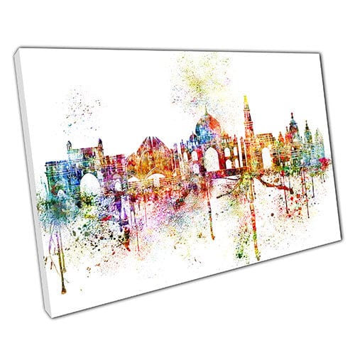Print on Canvas Colourful Skyline landmarks Delhi India Wall Art Print Mounted Canvas print