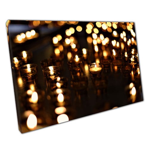 Print on Canvas Candles Soft Focus Candlelight Ready to Hang Wall Art Print Mounted Canvas print
