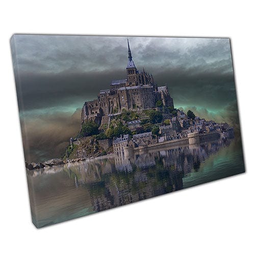 Imprimir en lienzo de fantasía Castle Landscape Scene Lista para colgar Arte de pared Impresión de lona montada