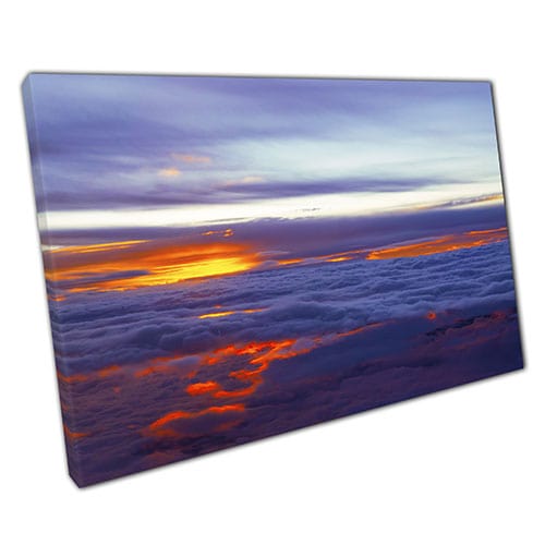 Imprimir en lienzo de cielo ardiente y nubes listas para colgar arte de impresión de impresión de arte de impresión