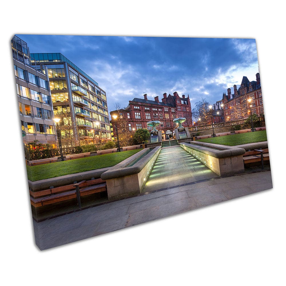Ciudad de Sheffield Center Cityscape Ready to Hang Wall Art Impresión de lona montada