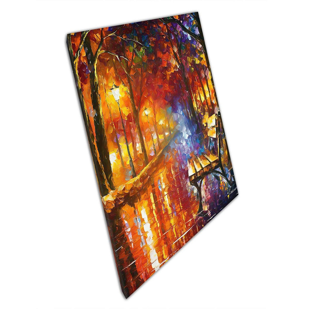 Twilight Bench Painting Print Canvas Wall Art Print op canvas foto voor thuiskantoor decor