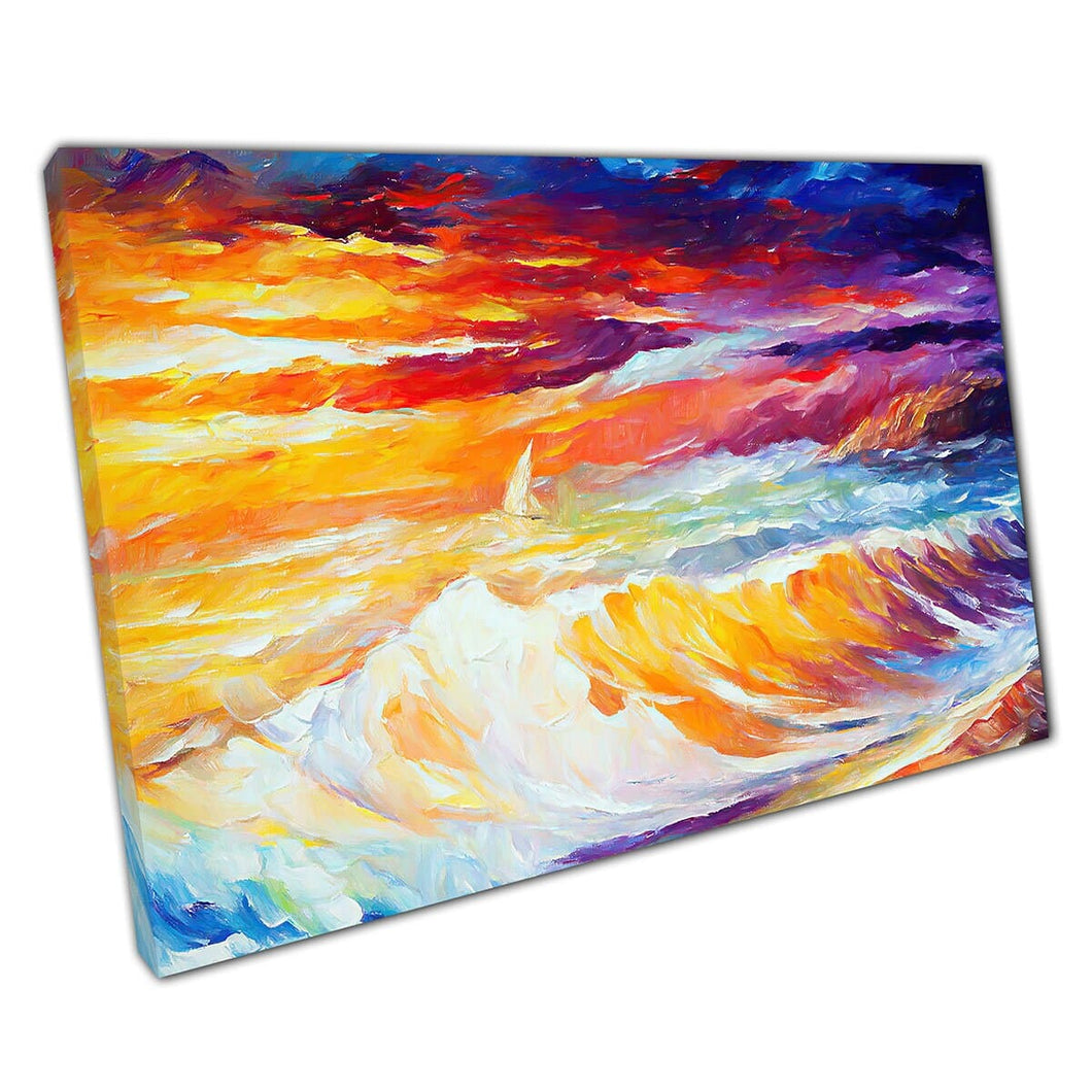 Kleurrijk zeegezichtschilderij afdrukken door Leonid Afremov Canvas Wall Art Print op canvas foto voor thuiskantoor decor