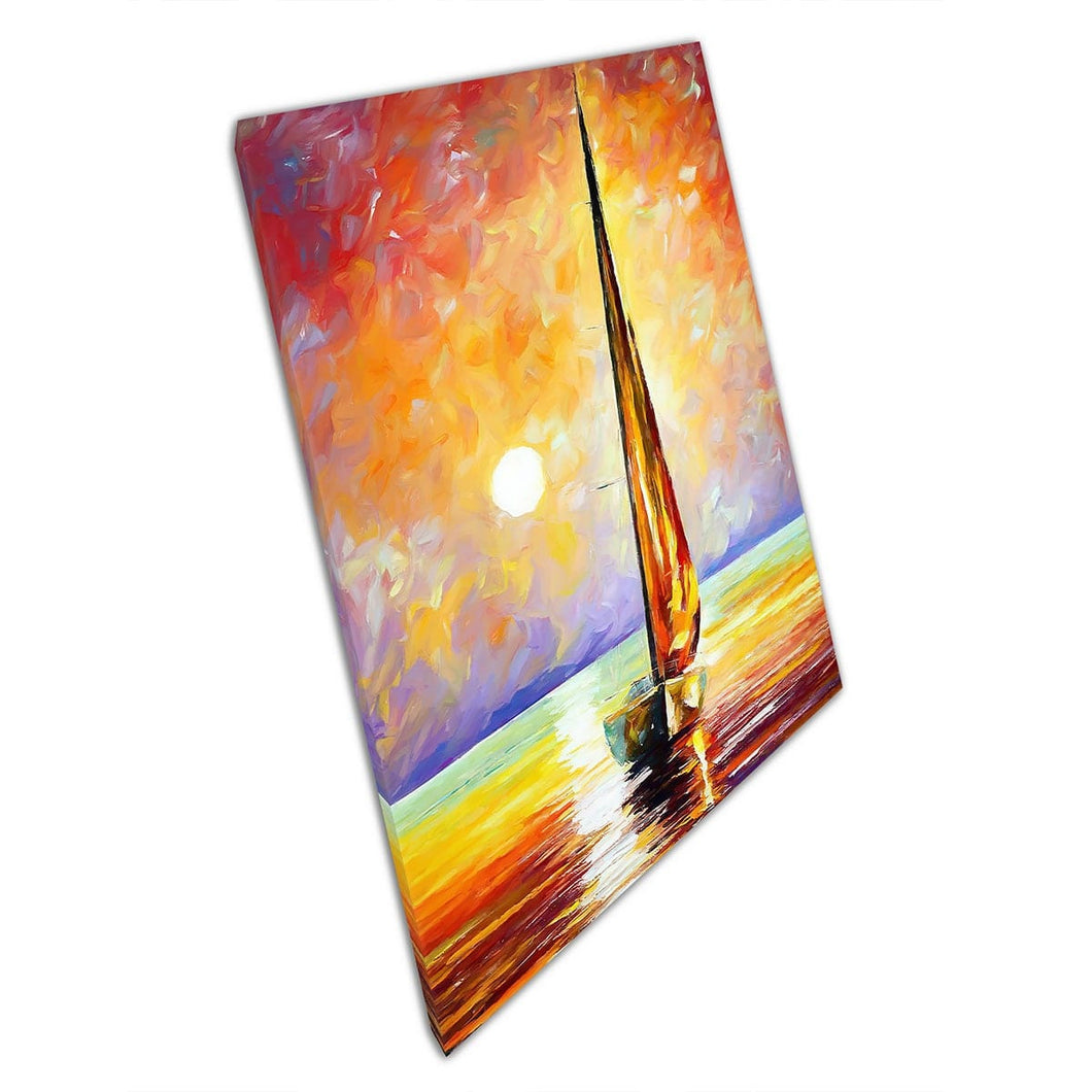 Kleurrijke bootschildering afdrukken door Leonid Afremov Canvas Wall Art Print op canvas foto voor thuiskantoor decor