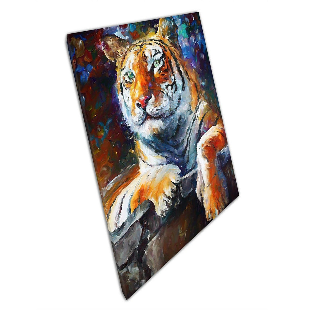 Kleurrijke tijger schilderij afdrukken door leonid afremov canvas muurkunst print op canvas foto voor thuiskantoor decor
