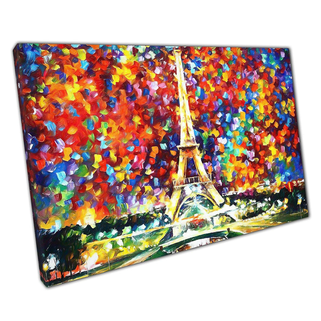 Kleurrijke Eiffeltoren schilderen Print door Leonid Afremov Canvas Wall Art Print op canvas foto voor thuiskantoor decor