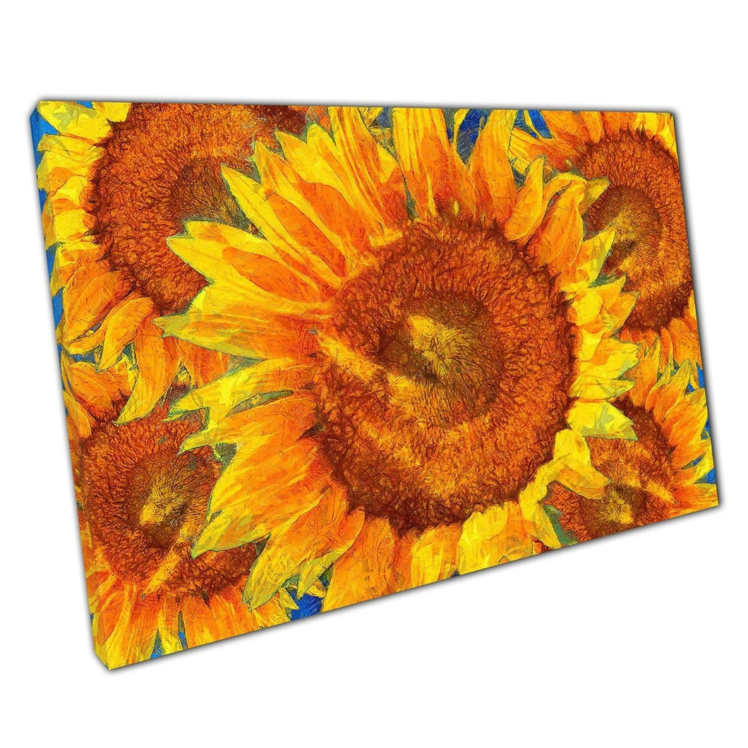 Van Gogh Style Sunflower Oil Painting Wall Art Print op canvas gemonteerde canvas print