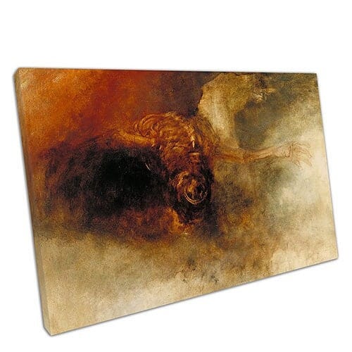 Joseph Malord William Turner Death su una stampa di arte da parete di riproduzione a cavallo pallido stampato in tela montato