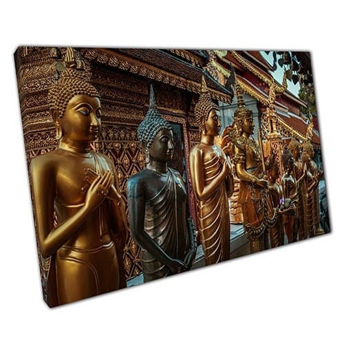 Afdrukken op canvas Golden Asia -beelden klaar om muurwand te hangen, afdrukken canvas print
