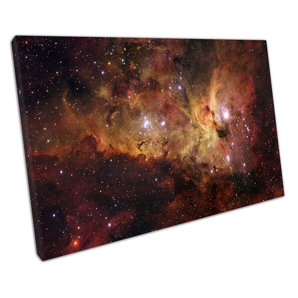 Diepe ruimte honderd miljoen sterren sterrenstelsels ruimtestof klaar om muur kunst te hangen print gemonteerde canvas print