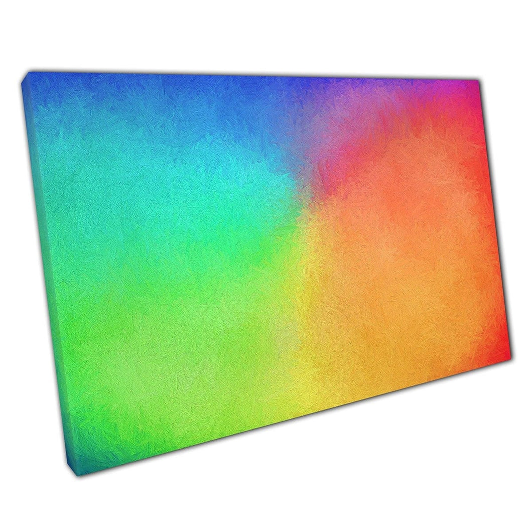 Regenboog kleurrijk glad palet mes olie schilderij stijl abstracte kunstwerken muur kunst print op canvas gemonteerde canvas print