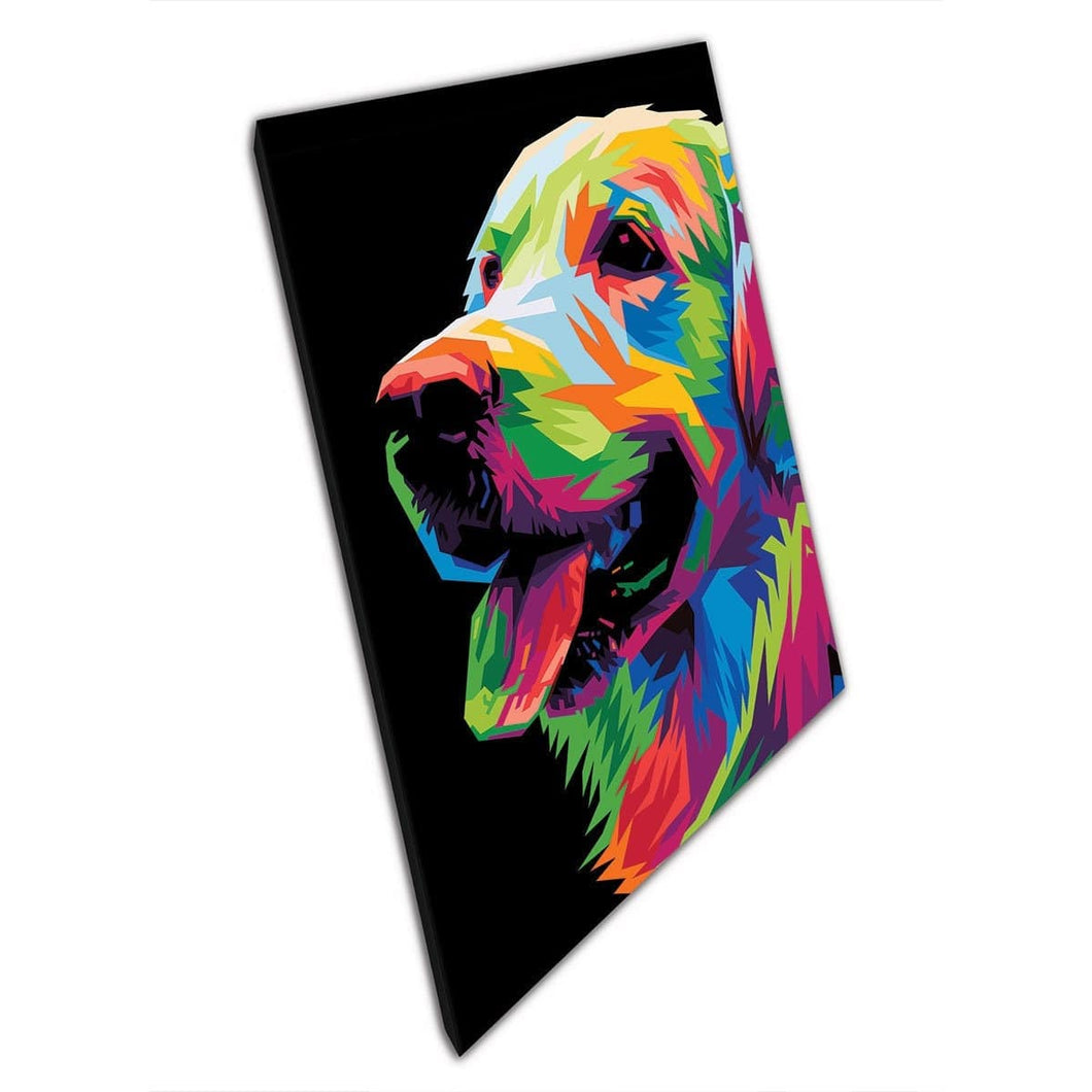 Regenboog multolour grafisch ontwerp honden muur kunst print op canvas gemonteerde canvas print