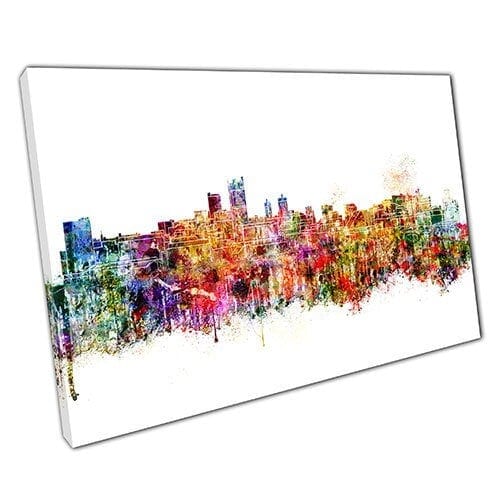 Afdrukken op canvas kleurrijke skyline oriëntatiepunten