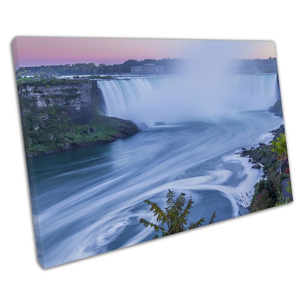 Twilight Horseshoe Waterfall Niagara Falls Canada canadese pronto a appendere la stampa a muro Stampa di tela montata