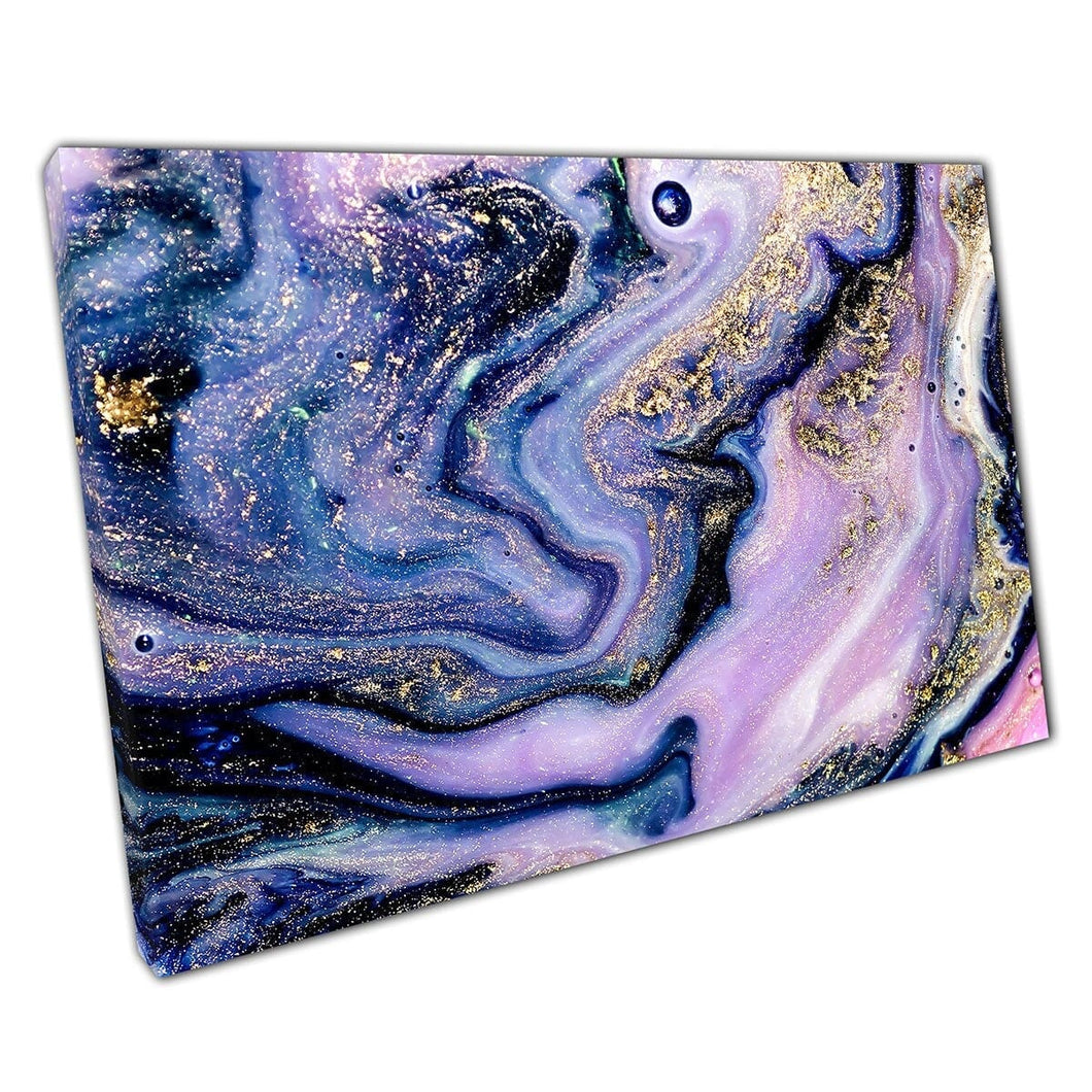 Purple Pink Goud gratis vloeiende marmeringstechniek schilderstijl eigentijdse trendy muur kunst print op canvas gemonteerde canvas print