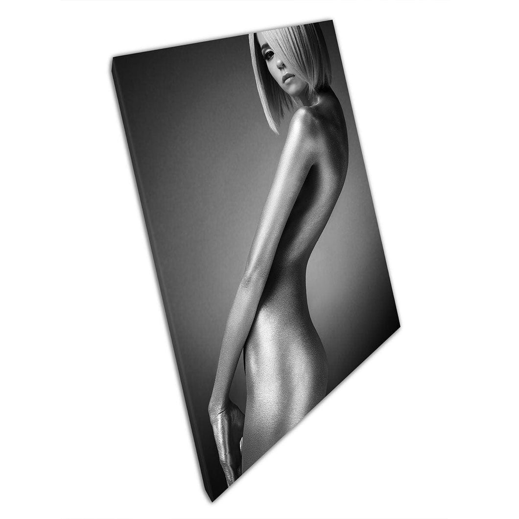 Sexy naakt vrouw grijswaarden zwart -wit sensuele fotografie muur kunst print op canvas gemonteerde canvas print