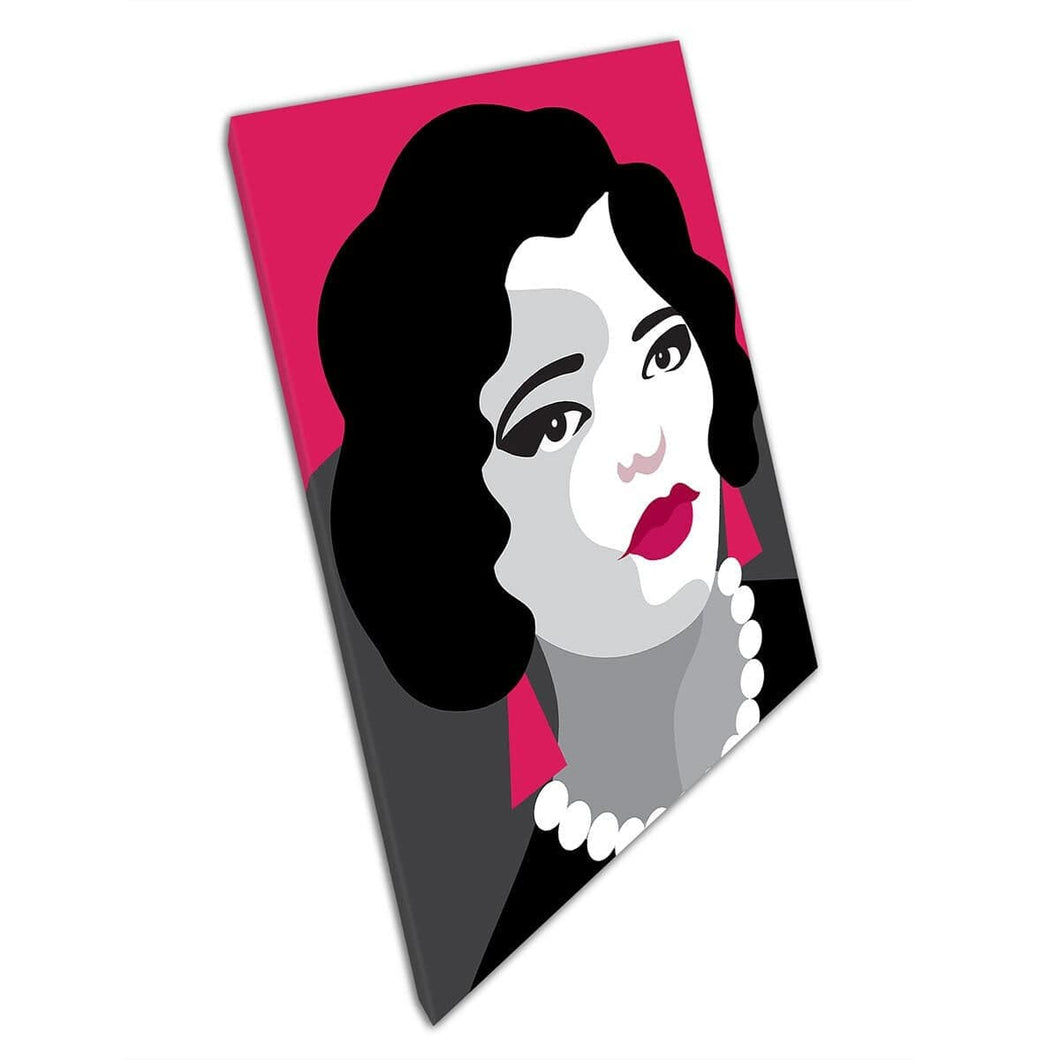 Art Deco Style Elegant Woman Illustration 1920's Inspired Digital Illustration Wall Art Print On Canvas Mounted Canvas print