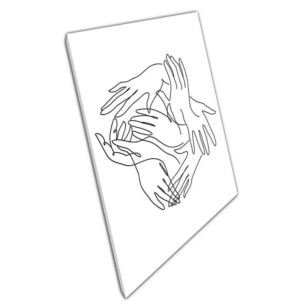 Hands Clapping Applause Abstract Line Art Canvas Wall Art Print On Canvas Mounted Canvas print