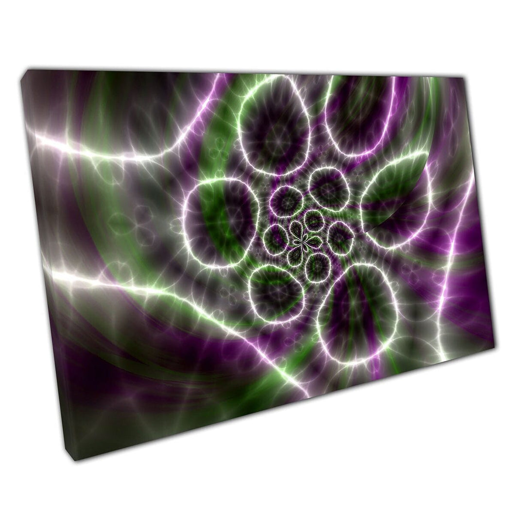 Digitale sci-fi extra terrestrische geïnspireerde illustratiestijl eigentijdse abstracte muurkunst print op canvas gemonteerde canvas print