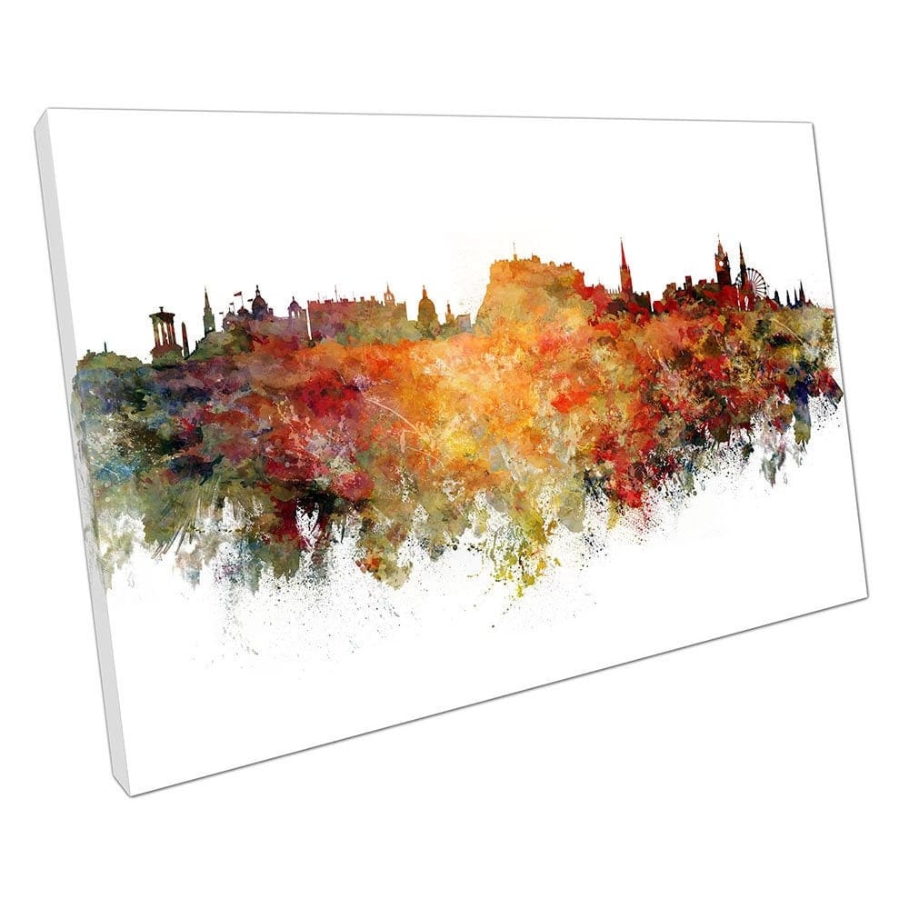 PHARTERLY CITY VAN EDINBURGH Landgenoten Schotland Skyline Wall Art Print op canvas gemonteerde canvas print
