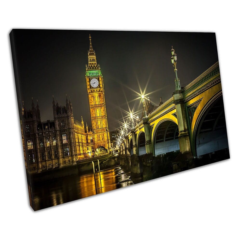 Big Ben Clock Tower Parliament house city of Westminster Ready to Hang Wall Art Print Mounted Canvas print