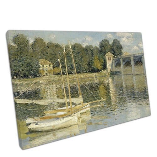Claude Monet De Argenteuil Bridge Reproductie Wall Art Print gemonteerde canvas print