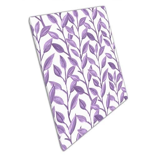 Print on Canvas Purple Leaves Pattern Art Ready to Hang Wall Art Print Mounted Canvas print