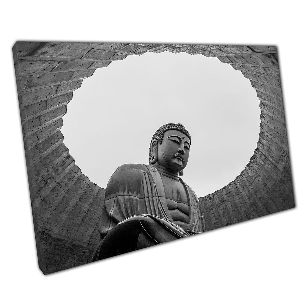 Beroemd Boeddha -standbeeld Landmark Sapporo Japan Wall Art Print op canvas gemonteerde canvas print