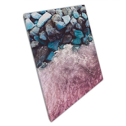 Stampa su tela rocce rocciosa spiaggia rocciosa pronta per appendere la parete stampata stampata in tela montata