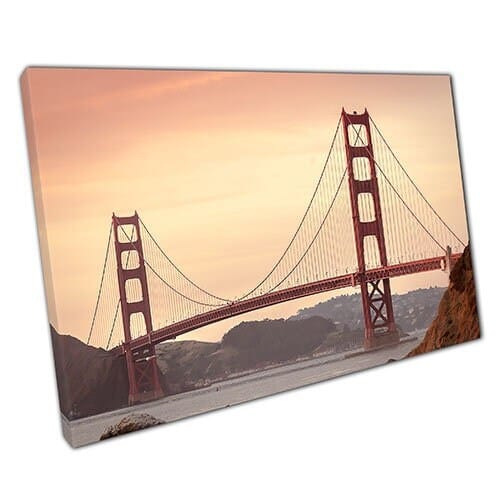 Afdrukken op canvas Golden Gate Bridge klaar om canvas muurkunst afdrukken gemonteerd canvas print te hangen