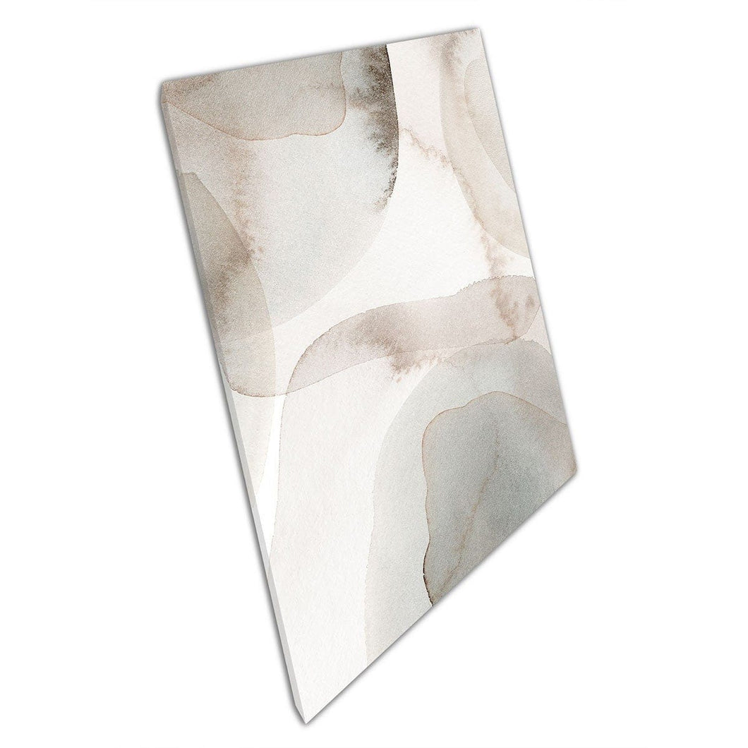 Licht beige neutraal afgezwakt vrij vloeiende minimalistische zachte vormen eigentijdse moderne muurkunstafdruk op canvas gemonteerde canvas print