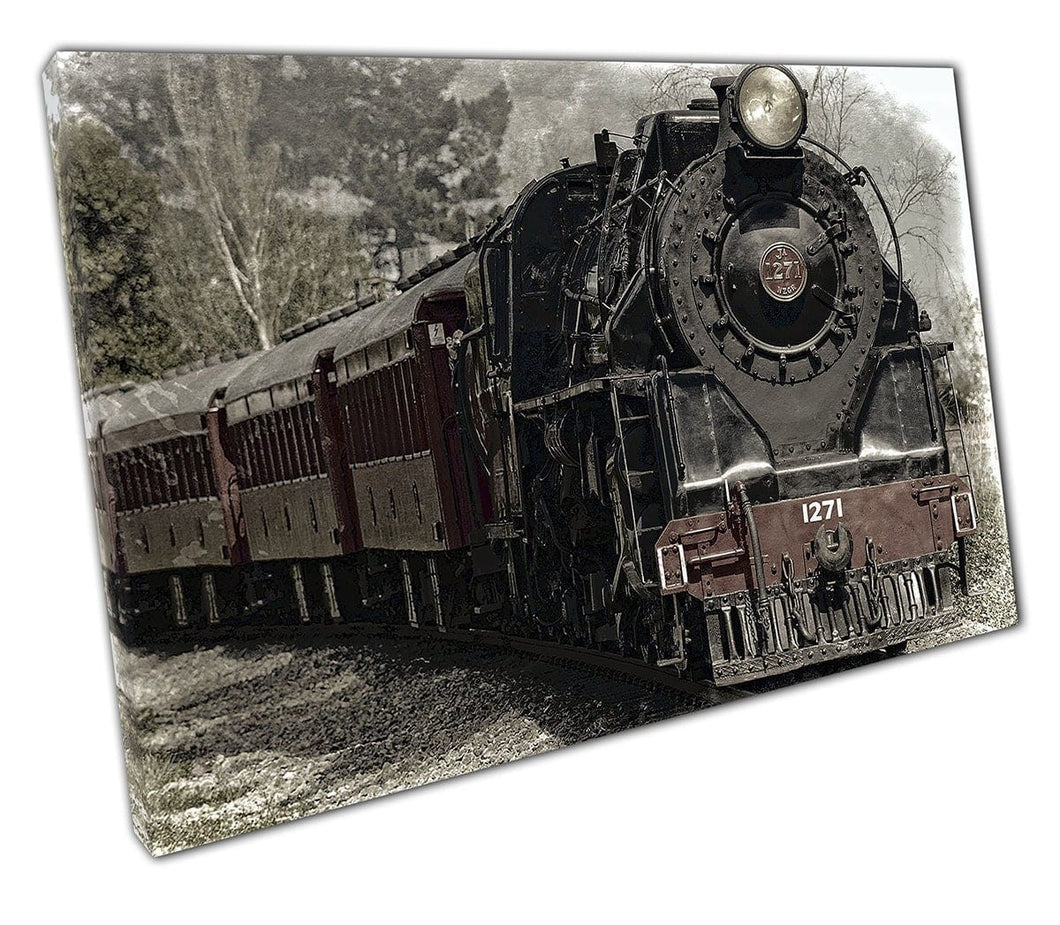 Canvas print stoom locomotief muur kunst klaar om afdrukken canvas print te hangen