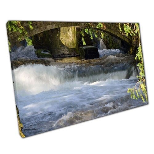 Afdrukken op canvas water bij Dover Priory klooster klaar om muurwand te hangen, gemonteerde canvas print