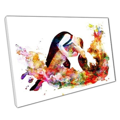Afdrukken op canvas waterverfdans klaar om muurwand te hangen afdrukken gemonteerde canvas print