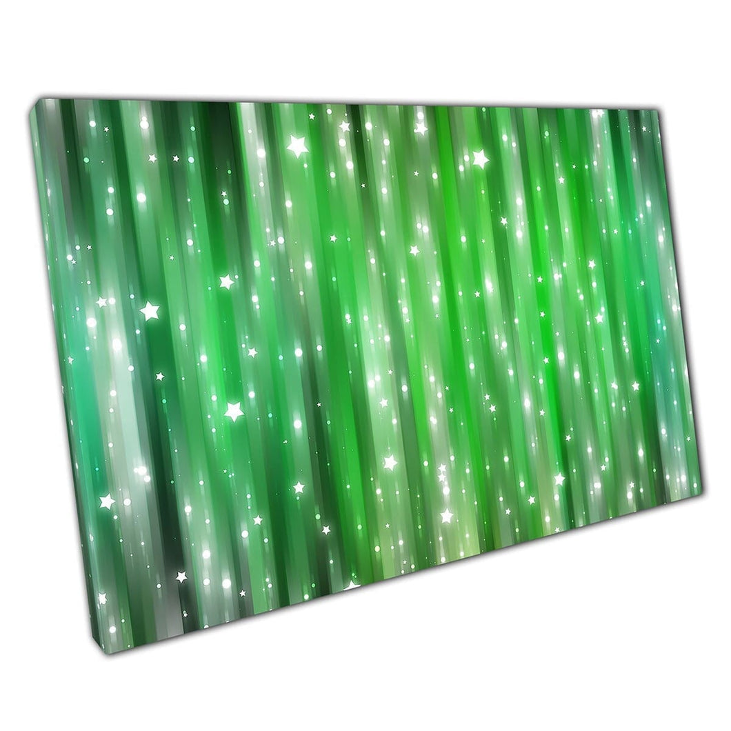 Shiny Green Abstract Night Starry Night Ispirato Misterioso Digital Artwork Stampa artistica su tela Stampa di tela montata