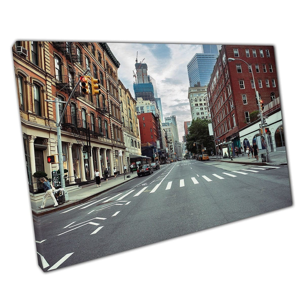 New York City Manhattan Street Summer Time Urban Cityscape Photography Wall Art Stampa su tela tela stampata