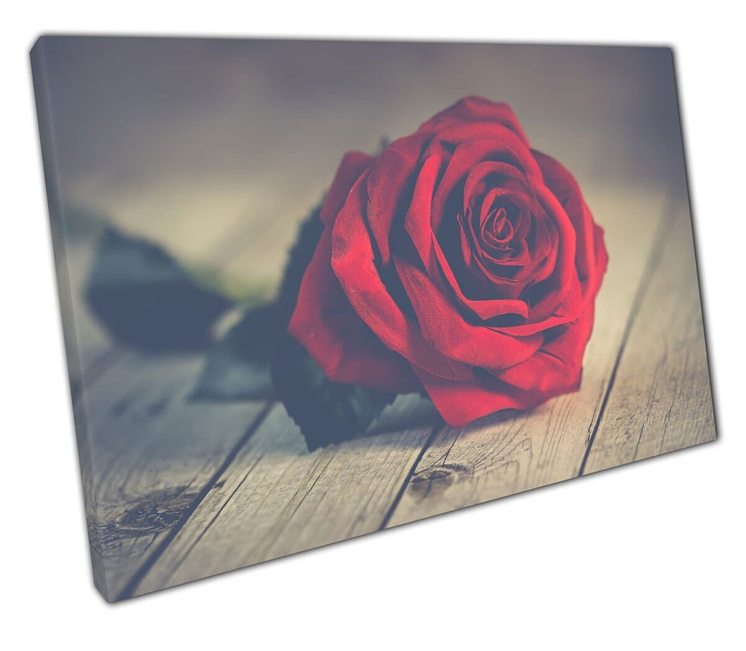 Canvas print single rode rose muur kunst klaar om afdrukken canvas afdrukken te hangen