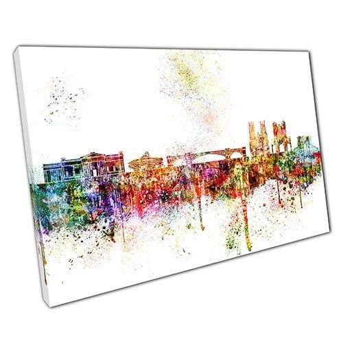 Stampa su tela colorate punti di riferimento dello skyline stampa ad arte da parete in inglese stampato in tela montato