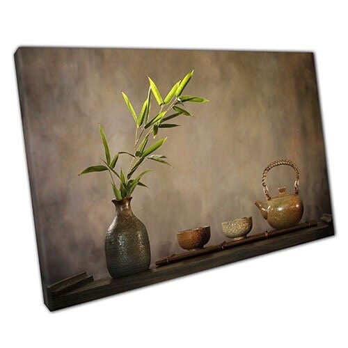 Afdrukken op canvas stilleven thee -tijd klaar om canvas muur kunst te hangen print gemonteerd canvas print