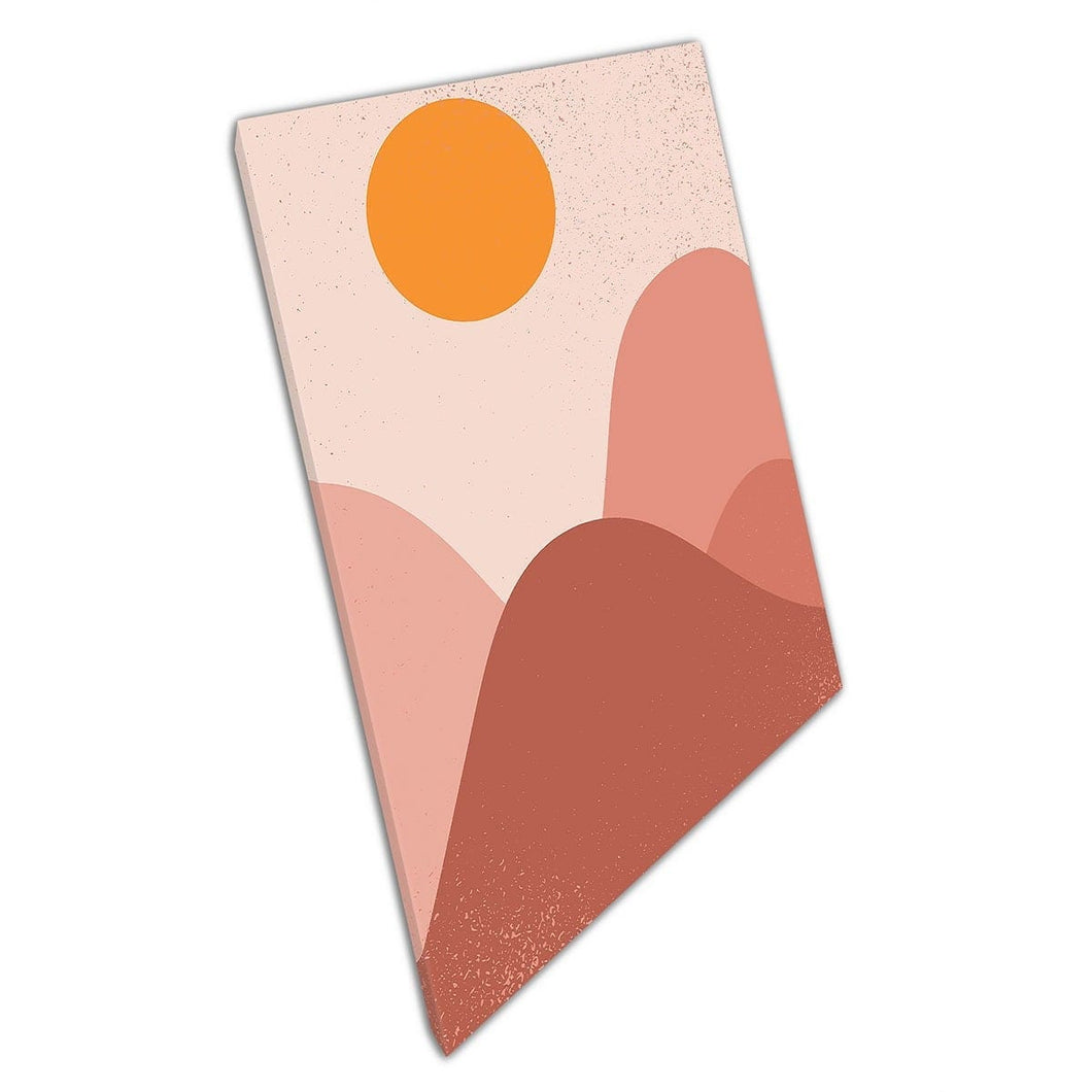 Abstract Peach Brown Shades Sandy Desert Midday Sun Minimalist Modern Contemporary Wall Art Print On Canvas Mounted Canvas print