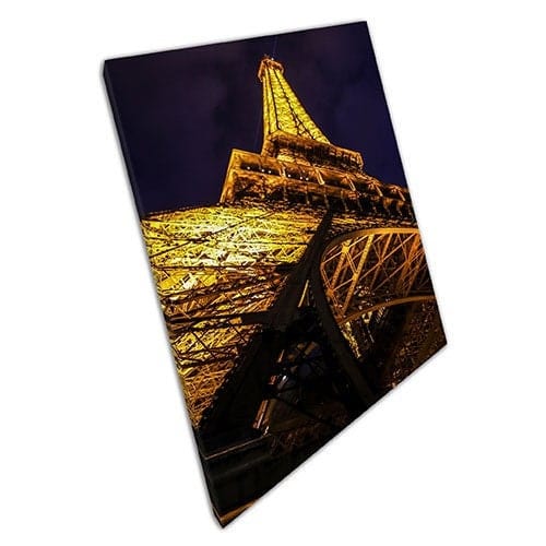 Stampa su tela eiffel tower di notte parigino wall art stampare in tela montata in tela montata