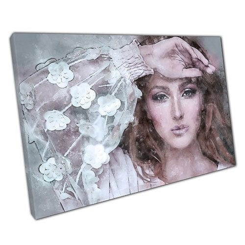 Print on Canvas Watercolour Art Woman in White Wall Art Print Mounted Canvas print