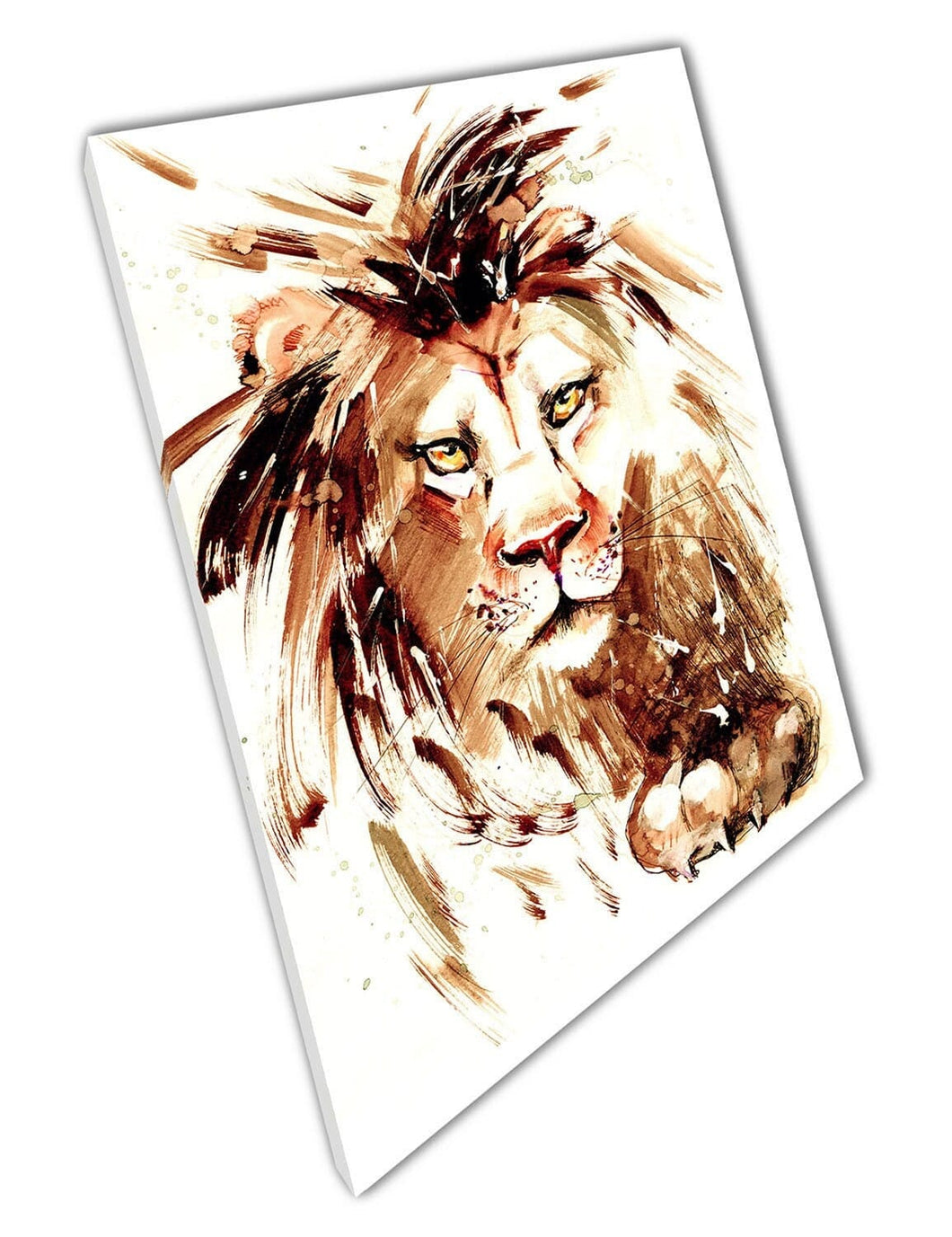 Lion Big cats illustration Art Animal Art Ready to Hang Wall Art Print Mounted Canvas print