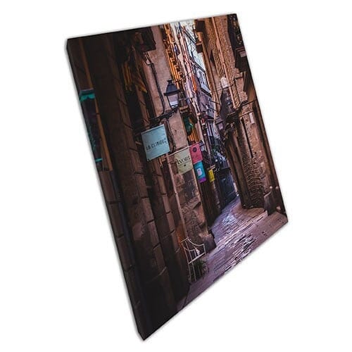 Stampa su tela urban City Street Barcelona Spagna Pronto per appoggiare l'arte murale Stampa di tela montata