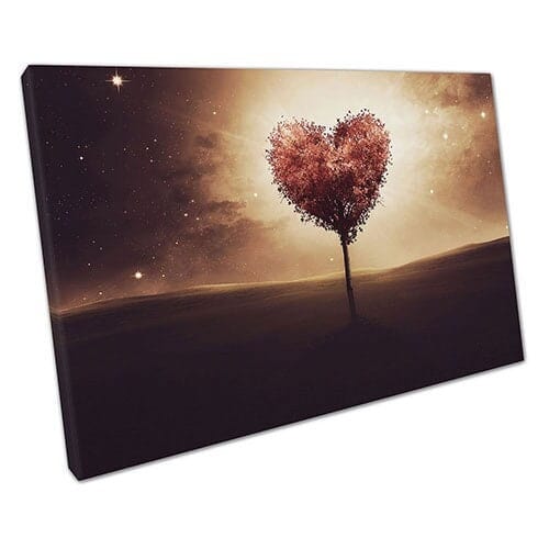 Print on Canvas Pink Heart Tree Canvas Wall Art Ready To Hang Print Mounted Canvas print